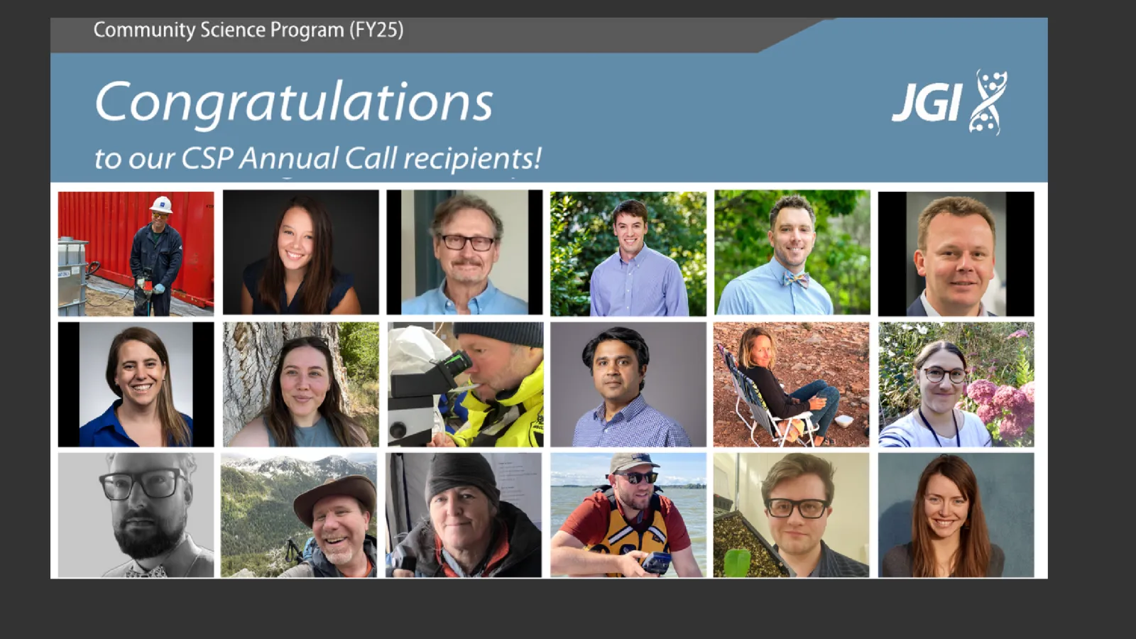 JGI FY25 Community Science Awardees