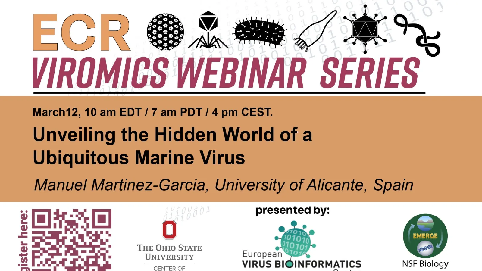 ECR Viromics Webinar Series Dr. Martinez-Garcia - See text below for details