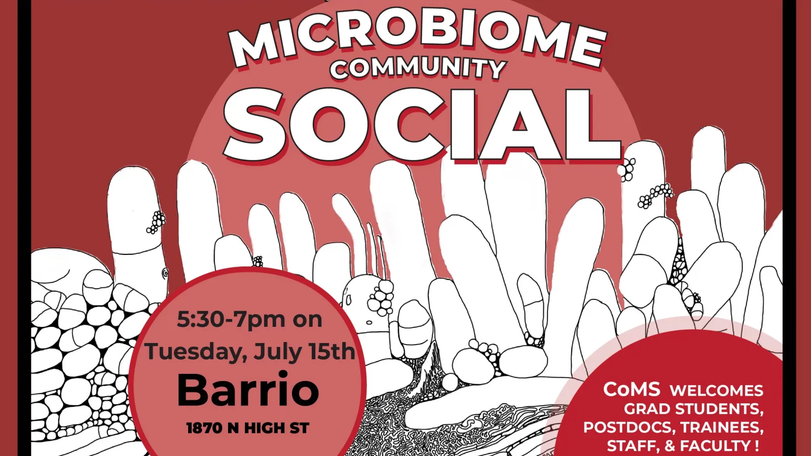 July 15 Microbiome Community Social at Barrio