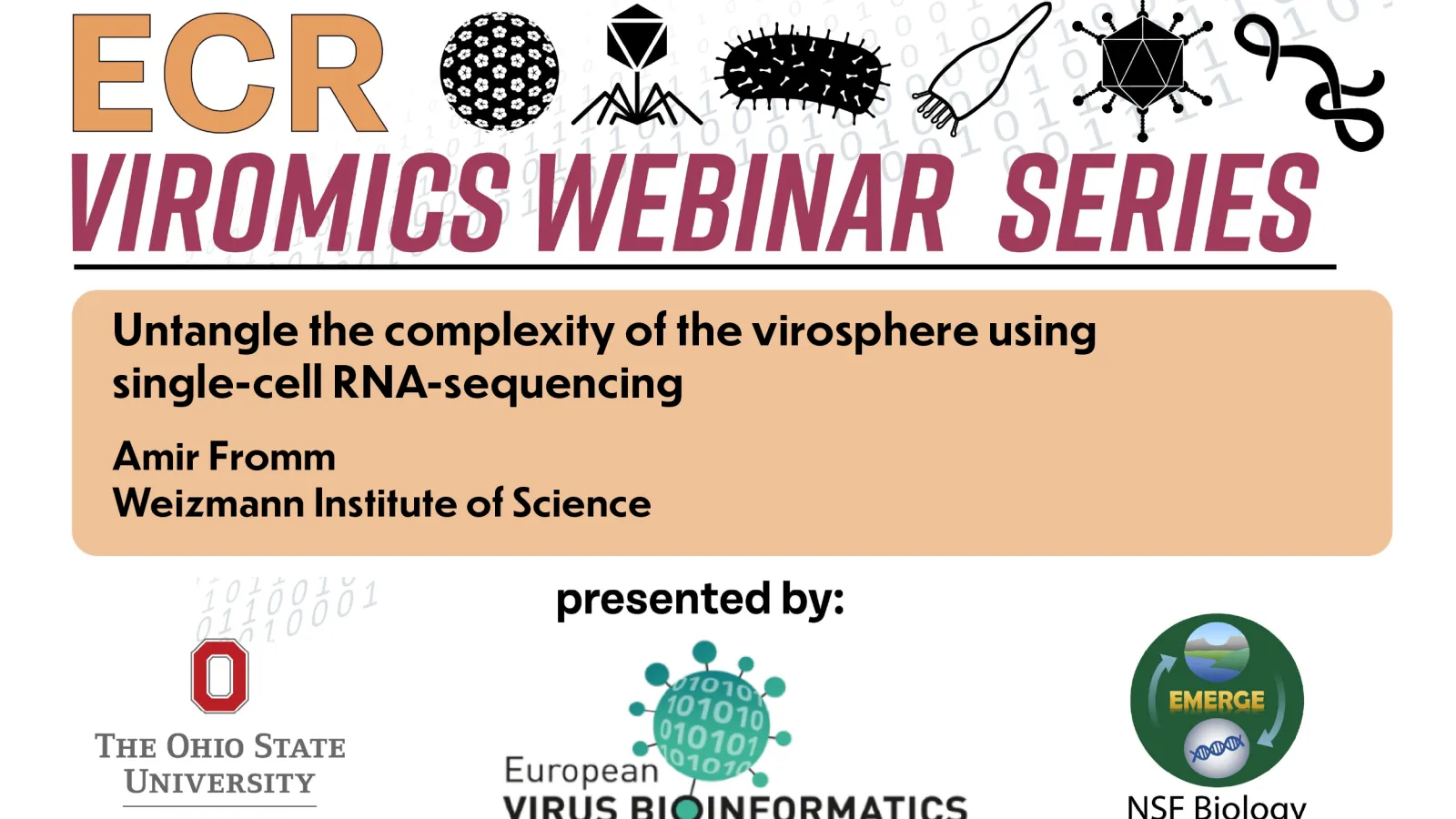 November 25 ECR Viromics Webinar See below for details