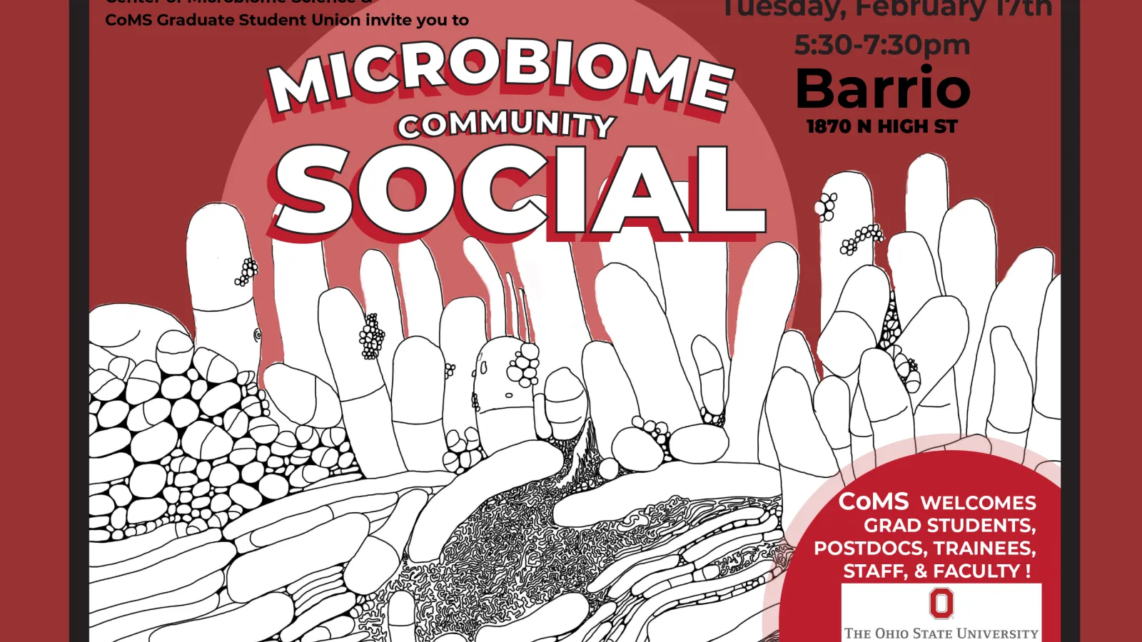 Microbiome Community Social SP26 Feb 17 Barrio - see text below for details