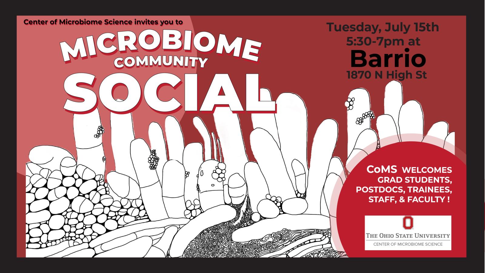 July 15th Microbiome Social at Barrio, 5:30 pm